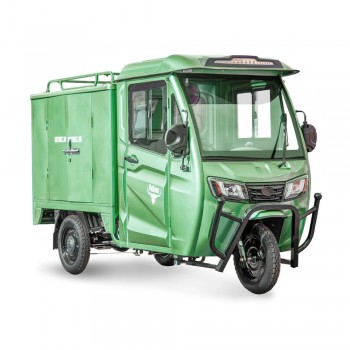Грузовой электротрицикл Rutrike КАРГО Кабина Дуал зеленый